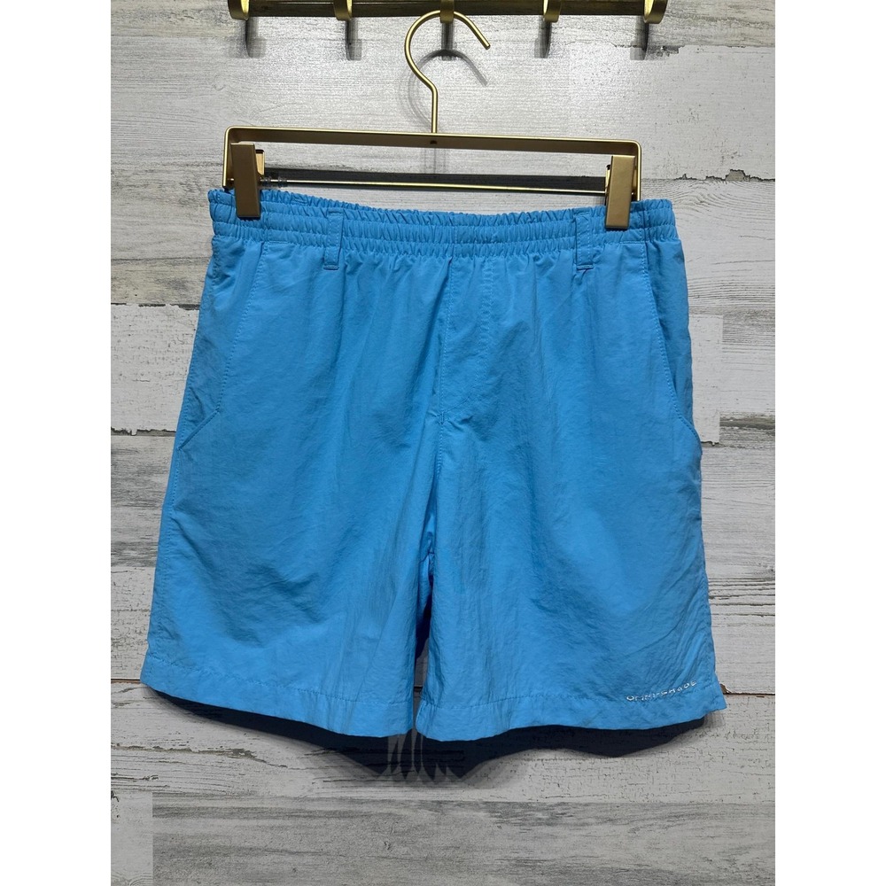 Columbia Swim Trunks Boys 14/16 Blue Omni-Shade PFG Mesh Lined *Flawed